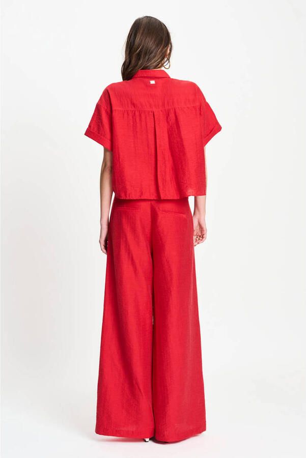 POM Amsterdam wide leg high waist broek rood - Foto 2