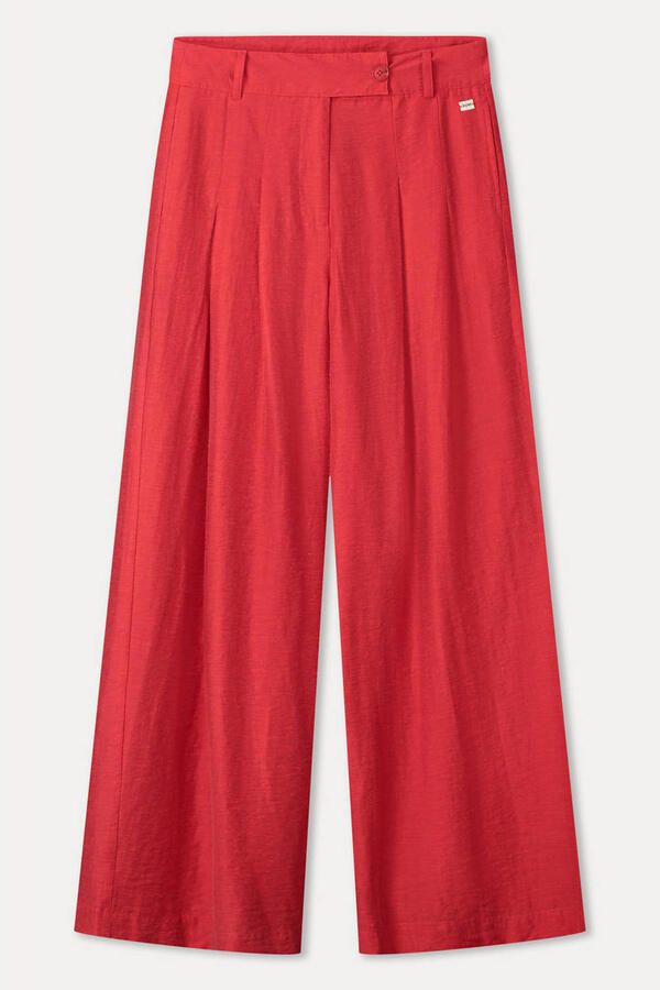 POM Amsterdam wide leg high waist broek rood - Foto 3
