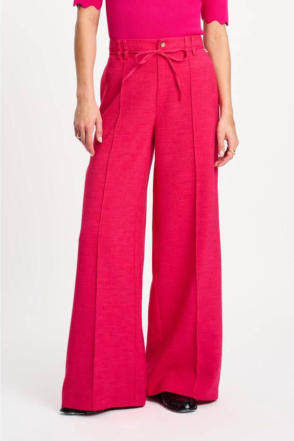 POM Amsterdam wide leg high waist broek roze