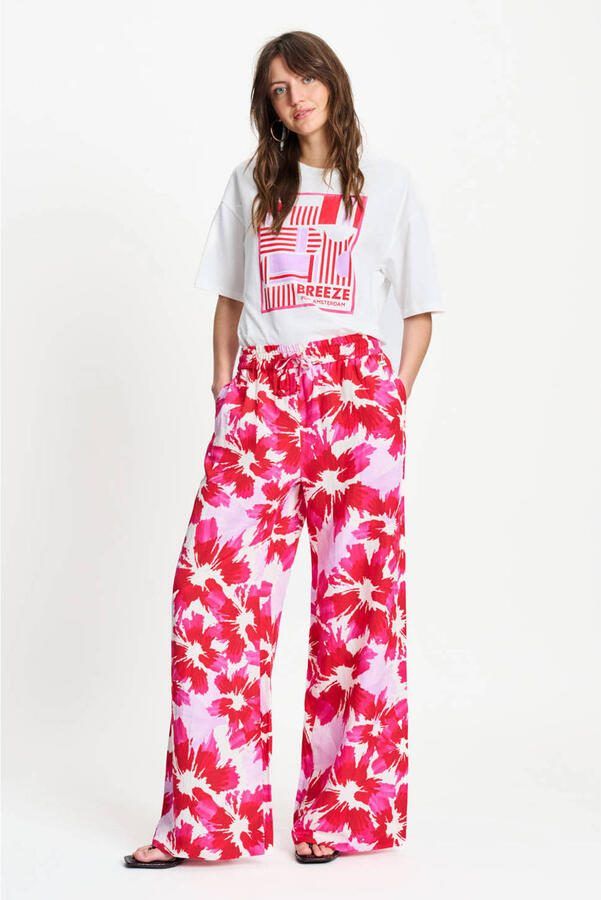 POM Amsterdam wide leg high waist gebloemde broek multi