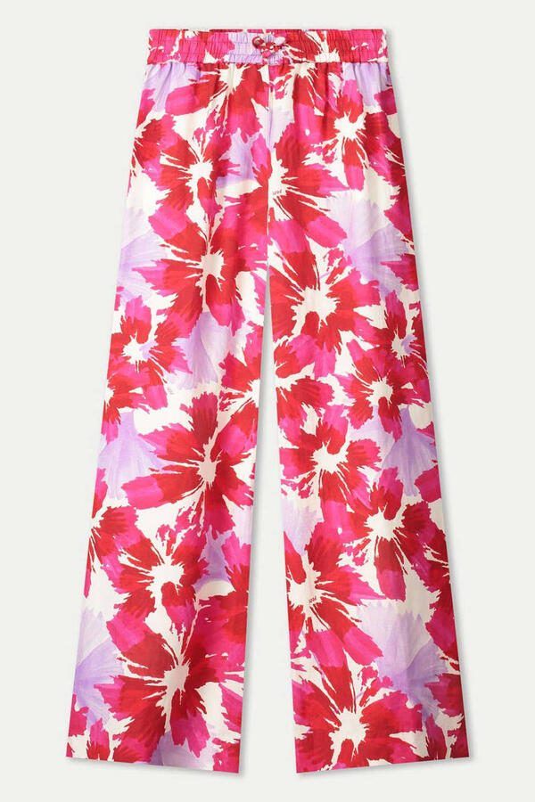 POM Amsterdam wide leg high waist gebloemde broek multi - Foto 3