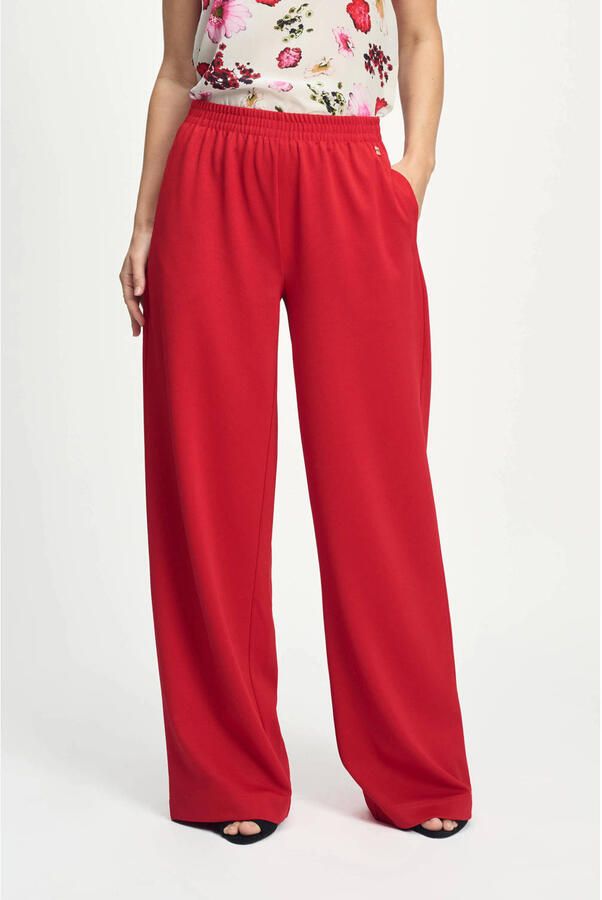 POM Amsterdam wide leg high waist pantalon rood - Foto 7