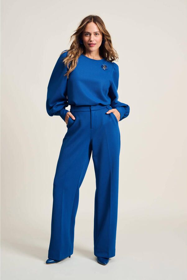 POM Amsterdam wide leg pantalon blauw