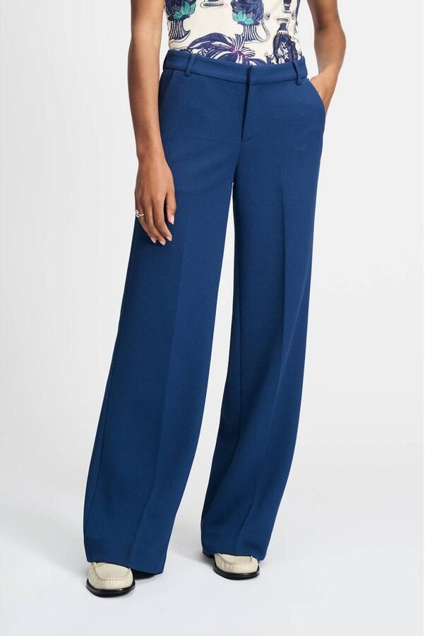 POM AMSTERDAM Dames Broeken Wide Leg Pants Sapphire Donkerblauw - Foto 2