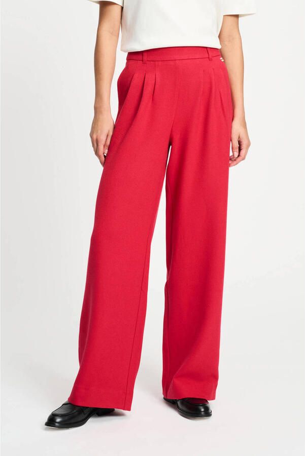 POM Amsterdam wide leg regular waist casual broek rood - Foto 5