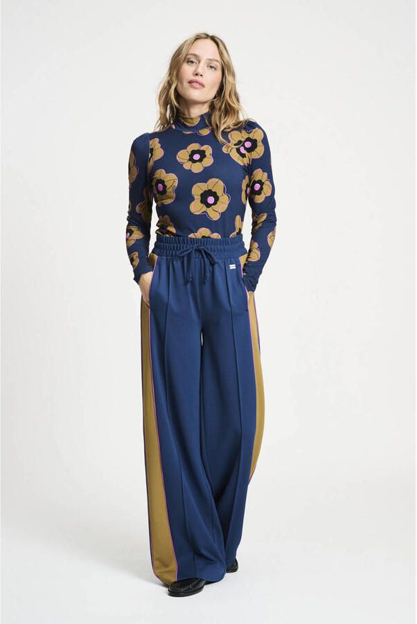 POM AMSTERDAM Dames Broeken Pants Colourblock Nightfall Blue Multi - Foto 5