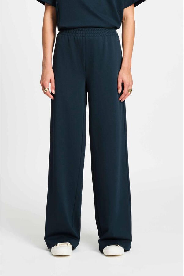POM Amsterdam wide leg regular waist pantalon donkerblauw - Foto 3