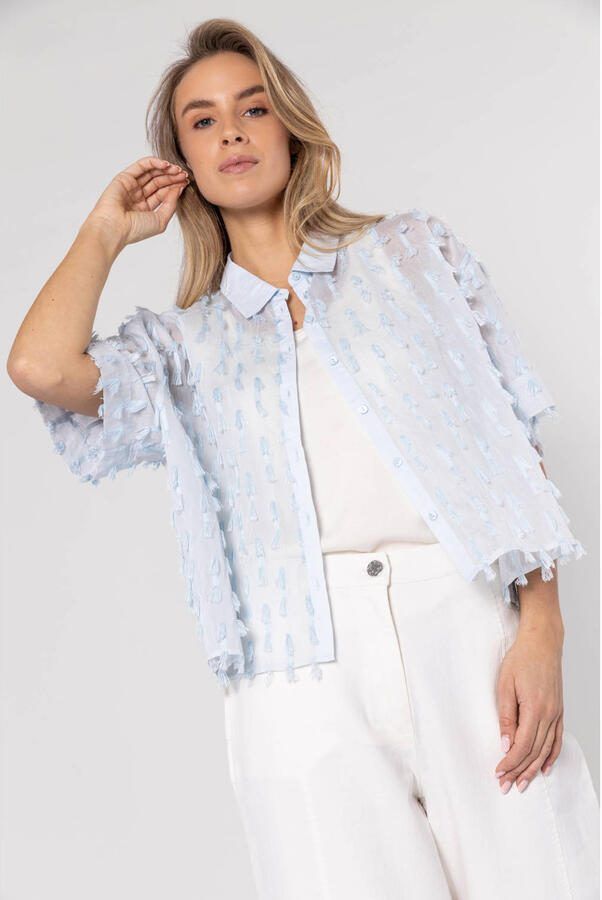 Poools blouse lichtblauw