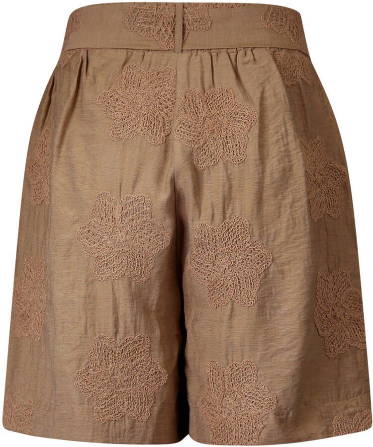 Poools high waist bermuda short broderie bruin - Foto 2