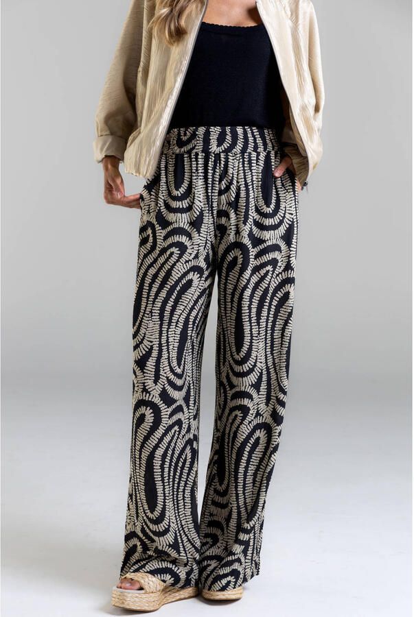 Poools high waist broek zwart