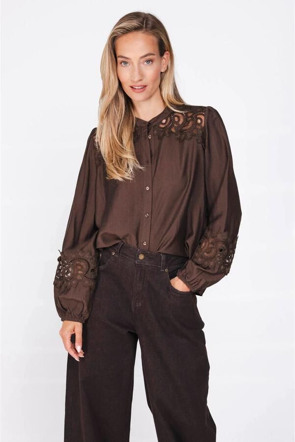 Poools blouse bruin