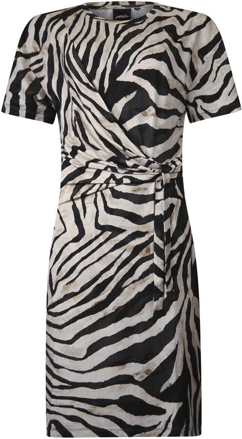 Poools T-shirtjurk korte jurk met zebraprint zwart - Foto 2