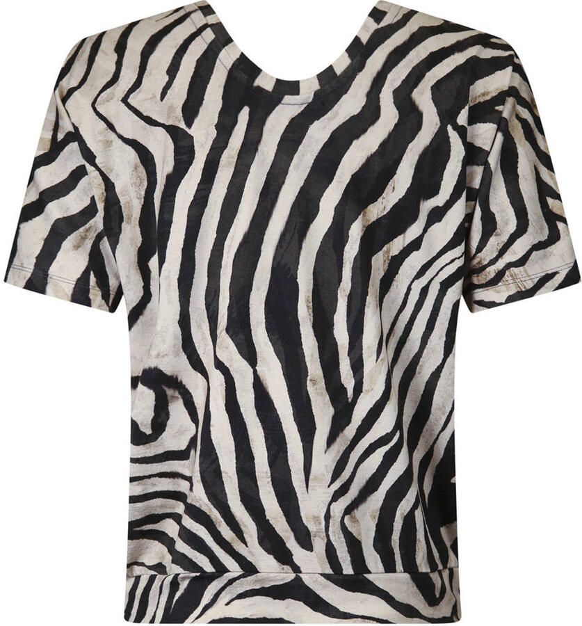 Poools top met zebraprint zwart - Foto 2