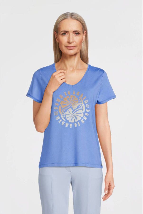 Poools T-shirt met printopdruk blauw