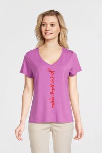 Poools T-shirt met tekst paars
