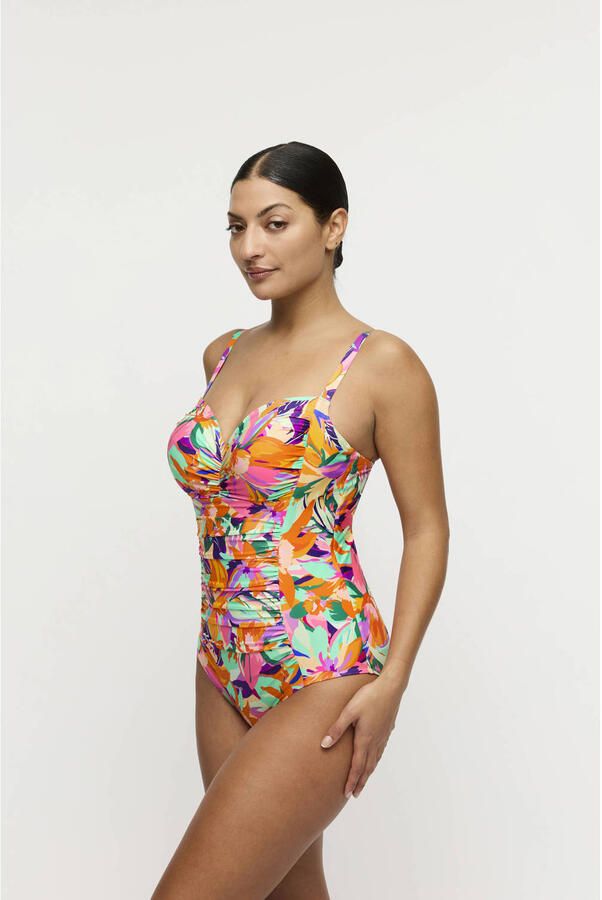 PrimaDonna corrigerend halter badpak Varadeo rood oranje turquoise - Foto 3