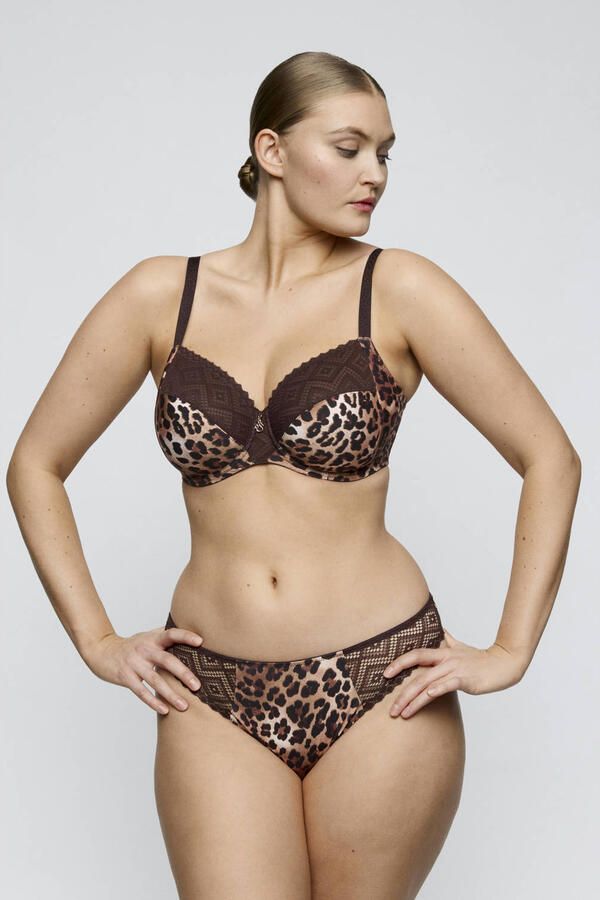 PrimaDonna Twist Giganni string met panterprint bruin beige