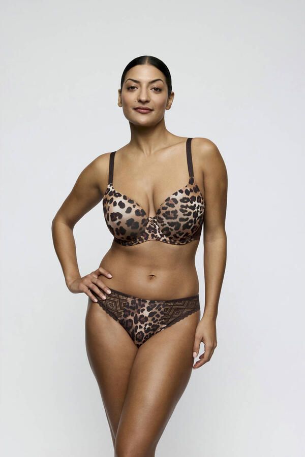 PrimaDonna Twist Giganni voorgevormde beugel-bh met panterprint bruin beige