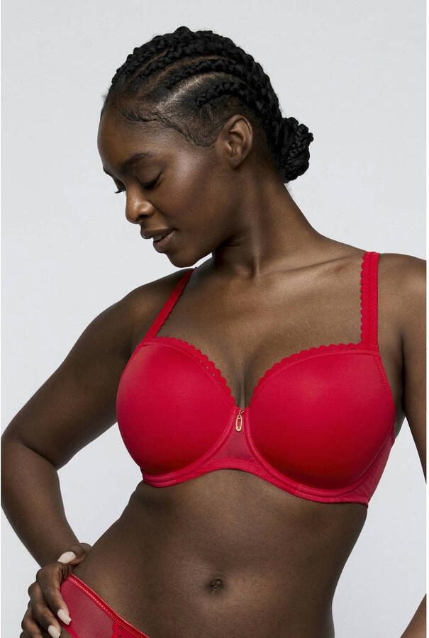 PrimaDonna Twist Wowgirl voorgevormde T-shirt-bh met beugel rood