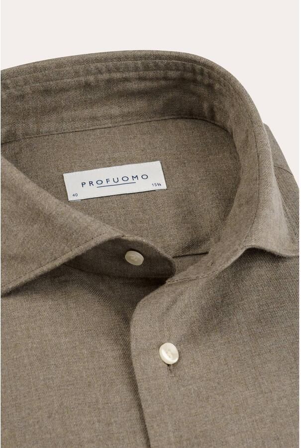 Profuomo CUTAWAY SF slim fit twill overhemd bruin - Foto 2
