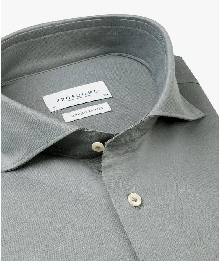 Profuomo Groene Overhemdjurk van Katoen Slim Fit Green Heren