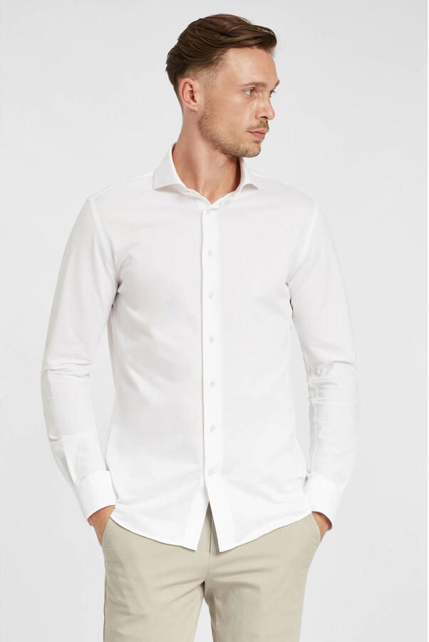 PROFUOMO Heren Overhemden Shirt X-cutaway Japanese Knitted Wit - Foto 5