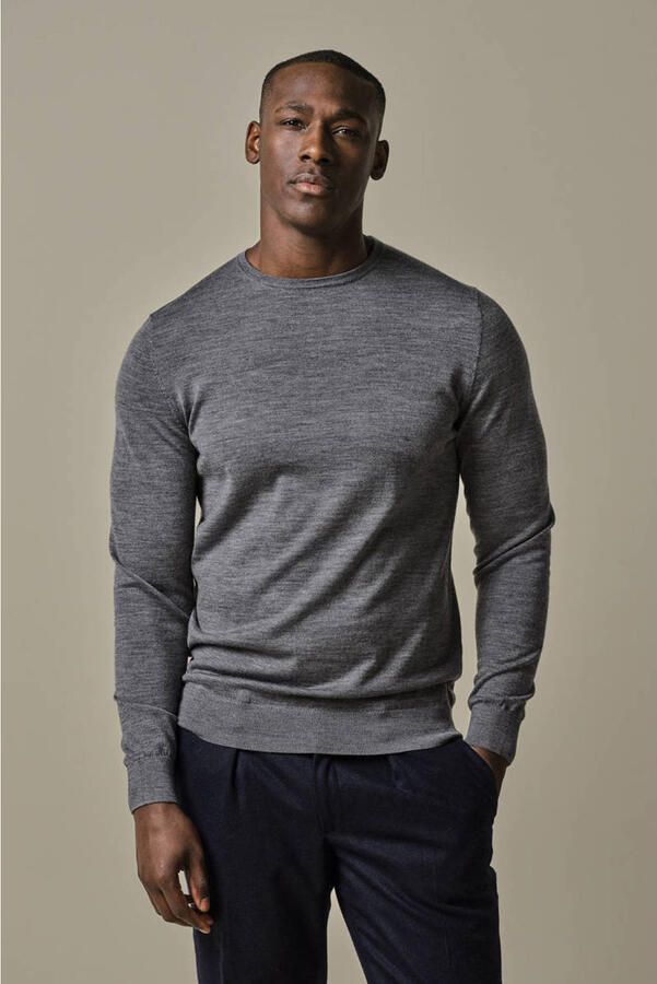 Profuomo Pullover van merinowol met ronde hals