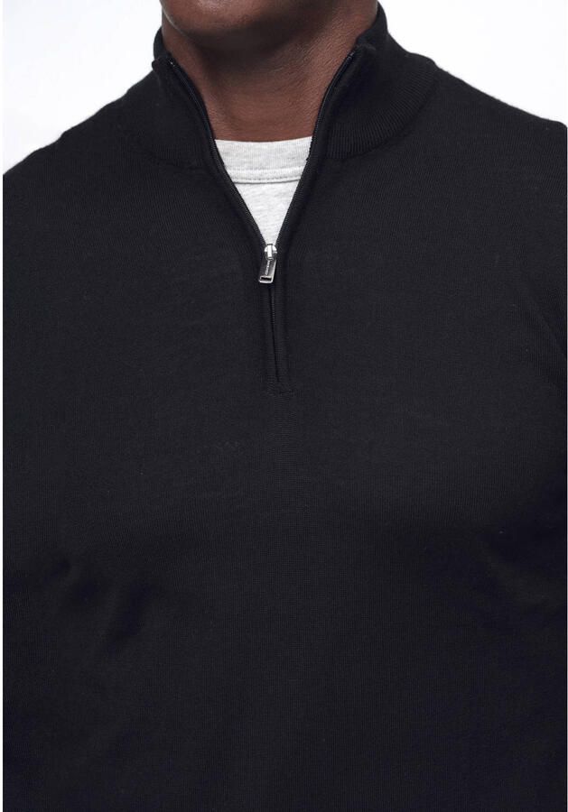 PROFUOMO Heren Truien & Vesten Pullover Half Zip Merino Zwart - Foto 6