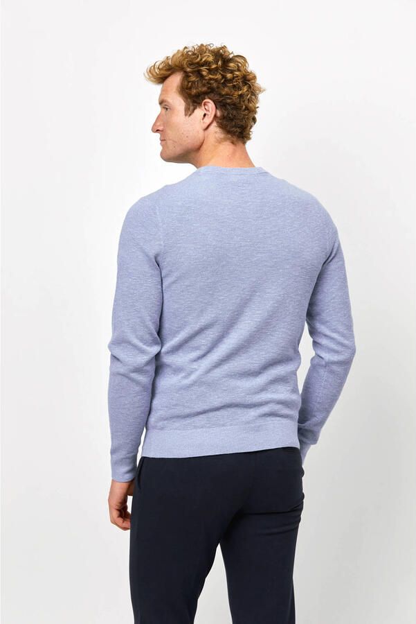 PROFUOMO Heren Truien & Vesten Structure Crew Neck Lichtblauw - Foto 5