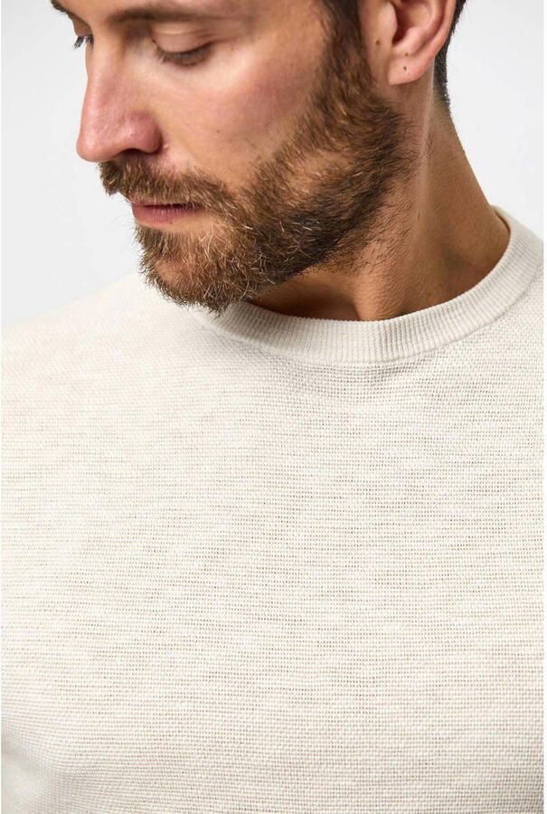 PROFUOMO Heren Truien & Vesten Structure Crew Neck Ecru - Foto 5