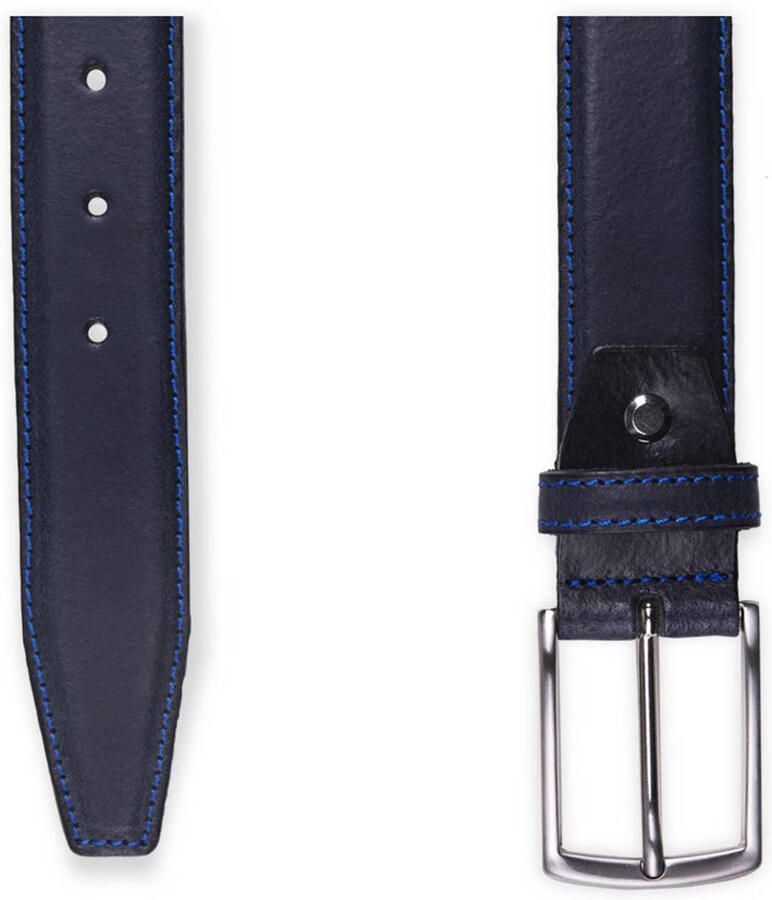 Profuomo leren riem donkerblauw