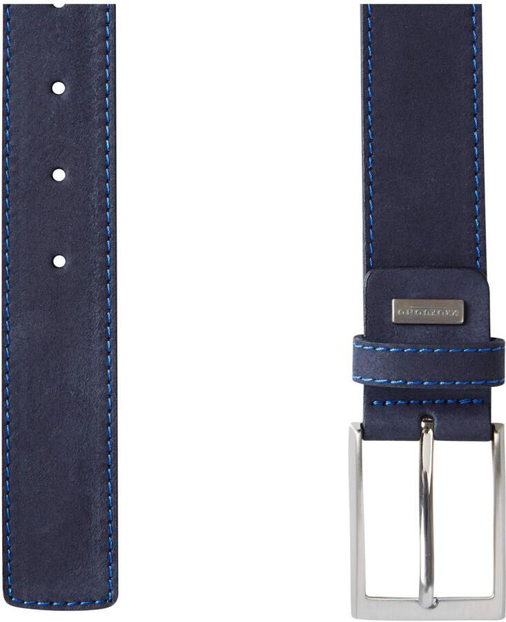 Profuomo leren riem donkerblauw