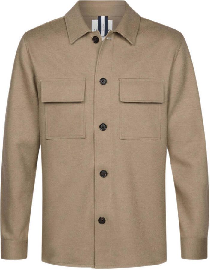 PROFUOMO Heren Overshirts Overshirt Cutaway Knitted Beige - Foto 6