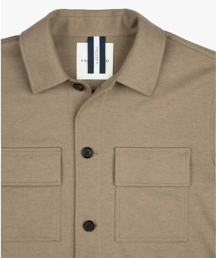 PROFUOMO Heren Overshirts Overshirt Cutaway Knitted Beige - Foto 5