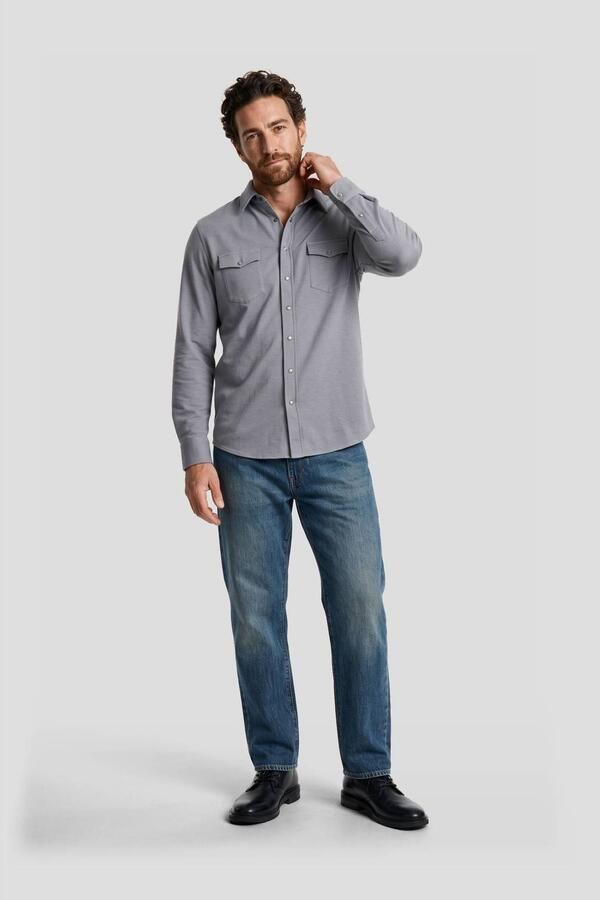 Profuomo Overhemd Lange Mouw Overshirt Western Blauw