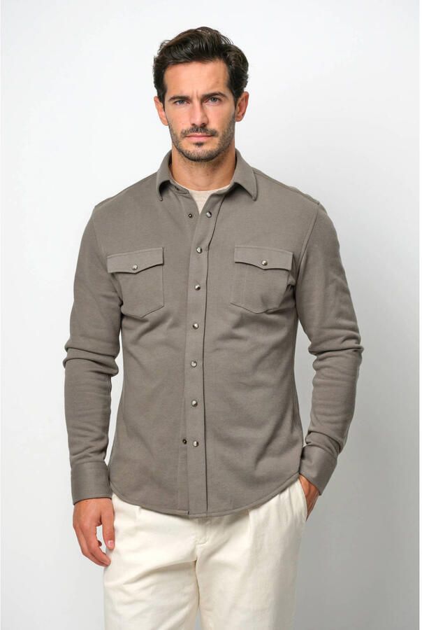 Profuomo Western Green Overshirt Upgrade Stijl Gray Heren