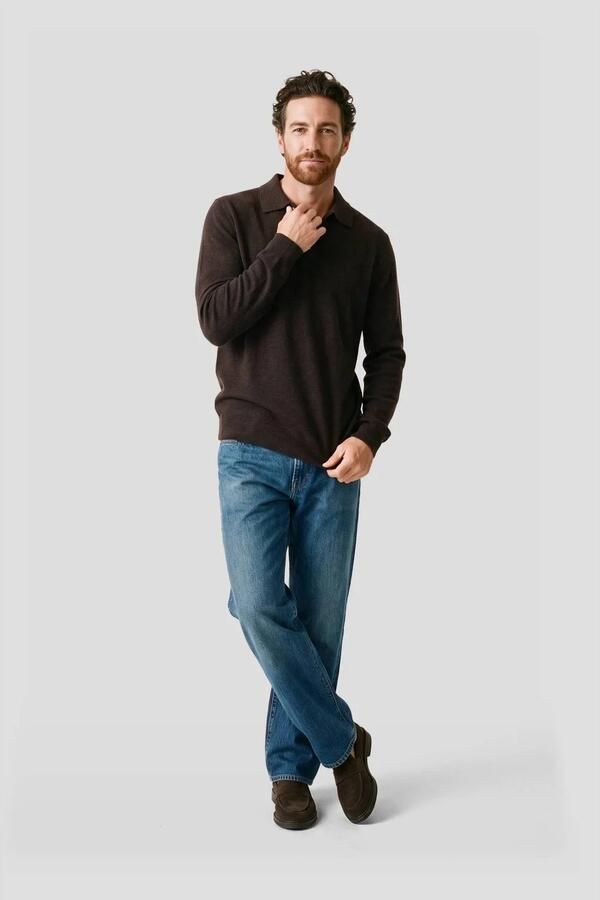 Profuomo Sweater Longsleeve Poloshirt Boiled Wool Aubergine - Foto 2