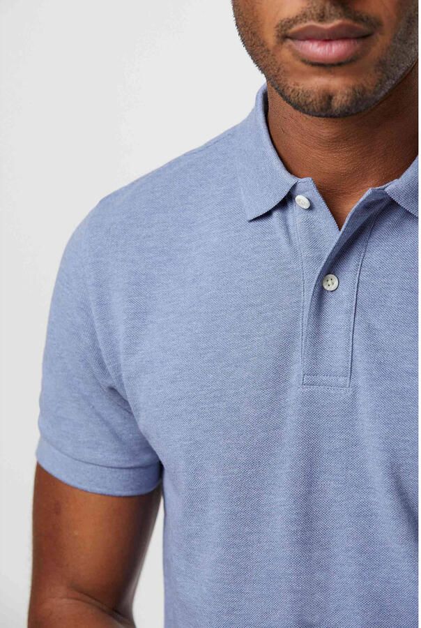 Profuomo Polo Shirt Korte Mouw Piqué Poloshirt Melange Blauw - Foto 7