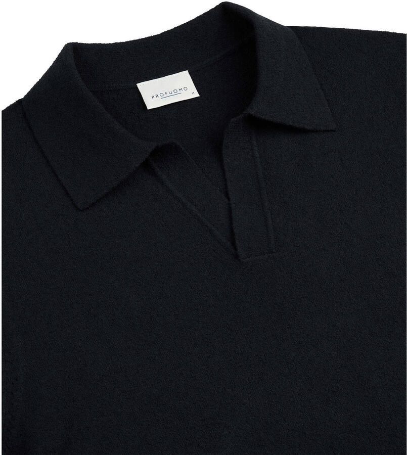 Profuomo regular polo donkerblauw fijn gebreid - Foto 2