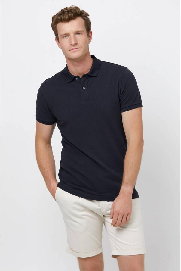 PROFUOMO Heren Polo's & T-shirts Basic Pique Donkerblauw - Foto 5