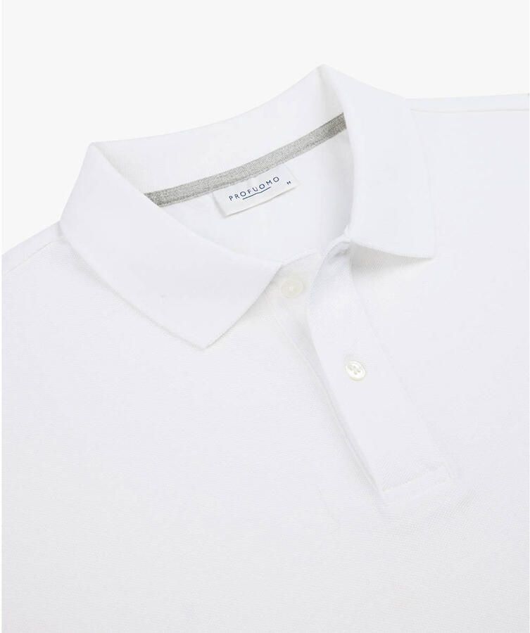 Profuomo Polo Shirt Korte Mouw Piqué Poloshirt Wit - Foto 6