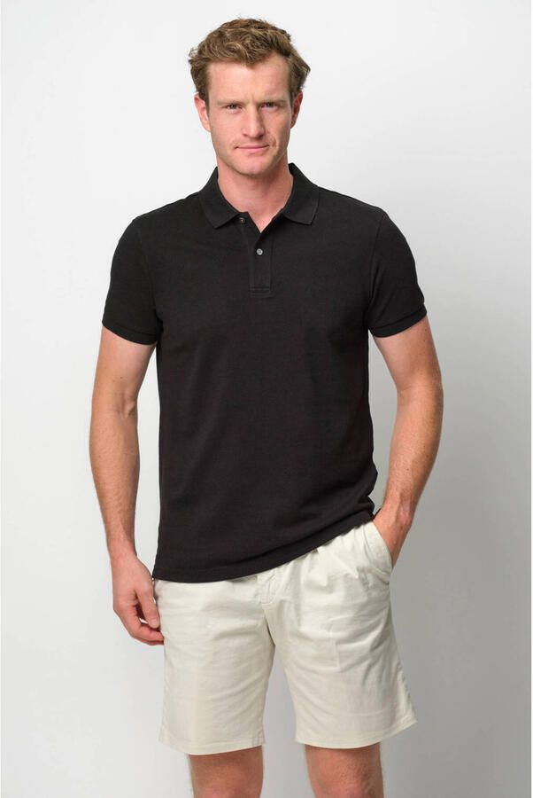 Profuomo Piqué Poloshirt Zwart