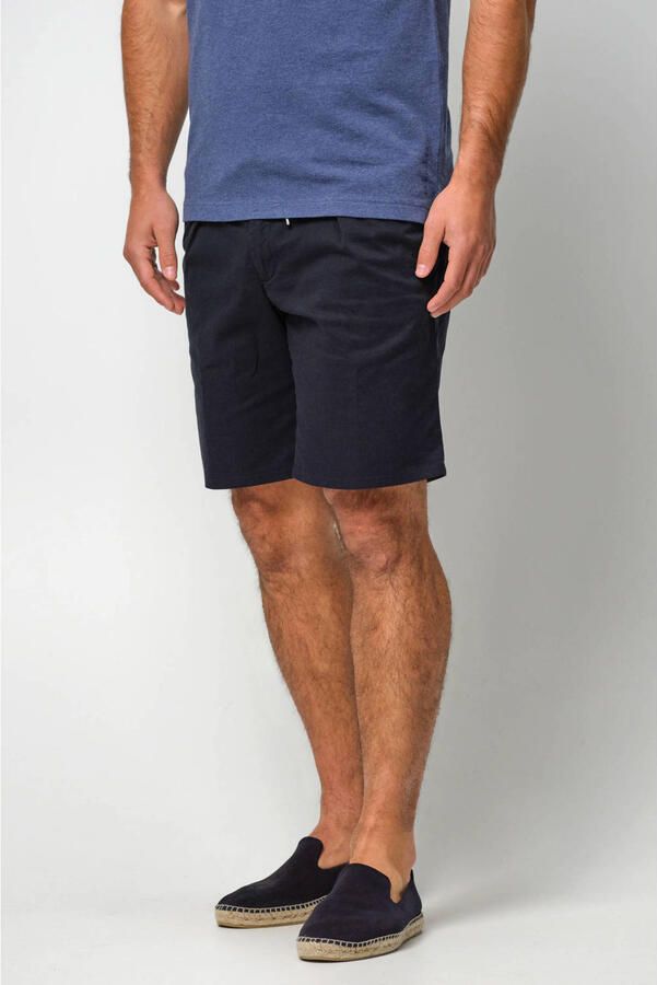 Profuomo straight fit short met bandplooien