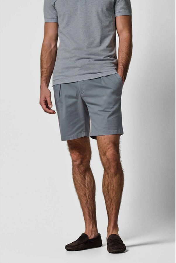 Profuomo relaxed chino short grijsblauw