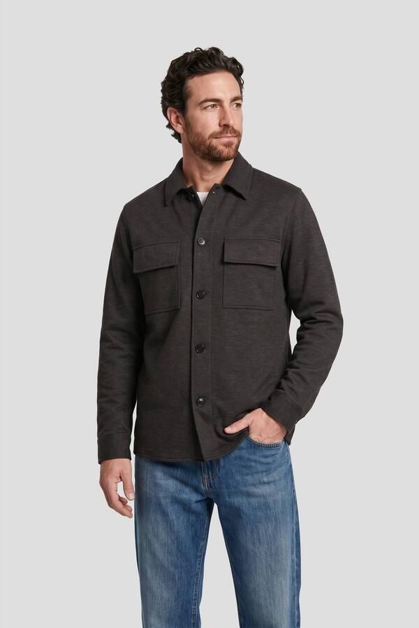 Profuomo Regular fit overhemdjack met kentkraag en borstzakken