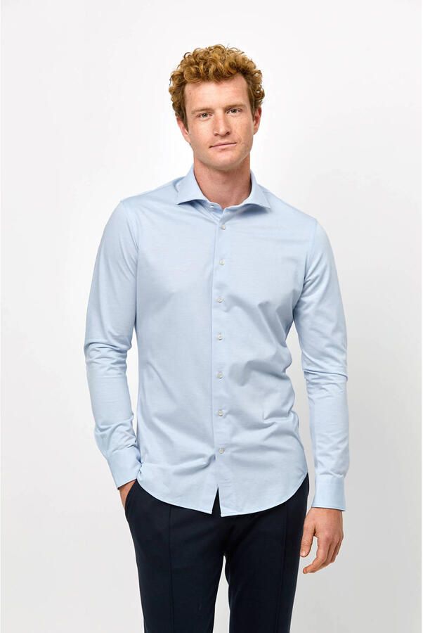 Profuomo Overhemd Lange Mouw Knitted Overhemd Lichtblauw - Foto 2