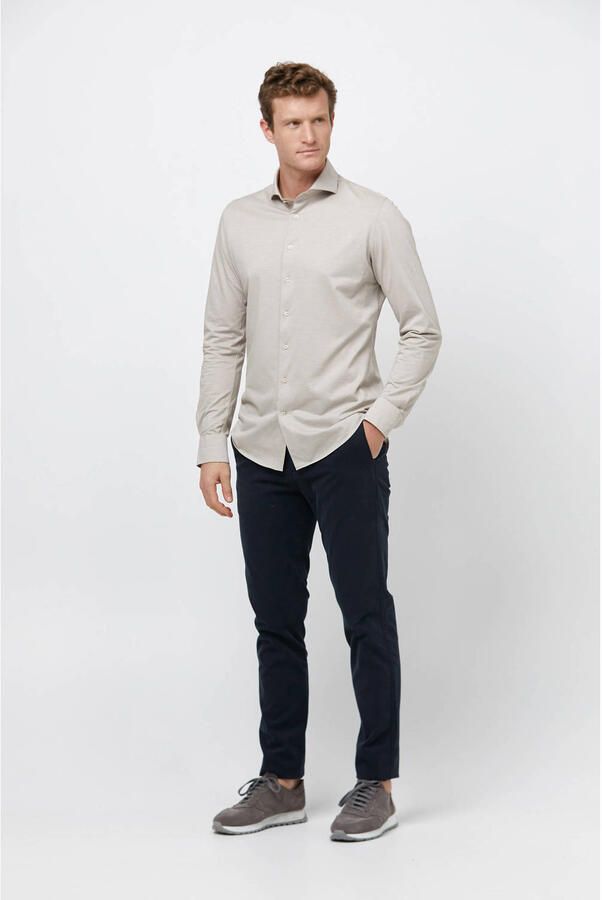 PROFUOMO Heren Overhemden Shirt X-cutaway Japanese Knitted Beige - Foto 6