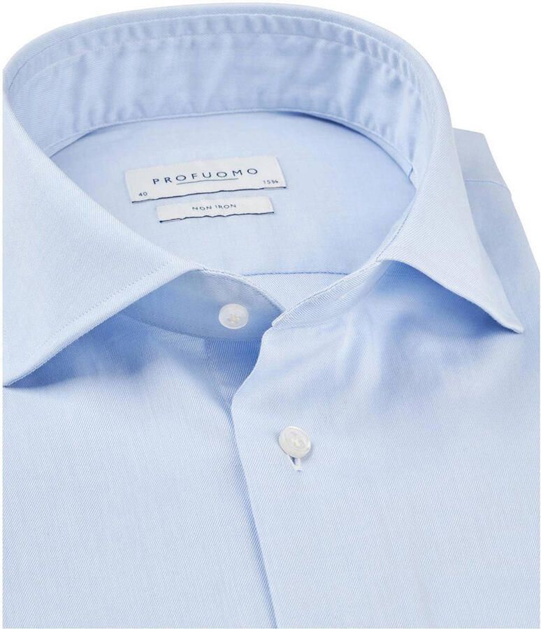 Profuomo Lichtblauwe Overhemdjurk van Katoen met Slim Fit Blue Heren - Foto 7