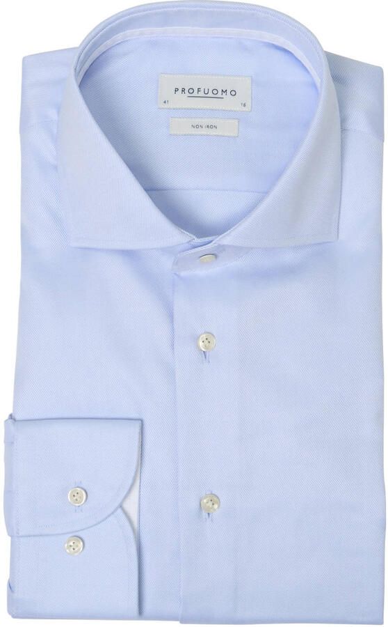 Profuomo Blauwe Overhemdjurk van Katoen Slim Fit Blue Heren - Foto 4