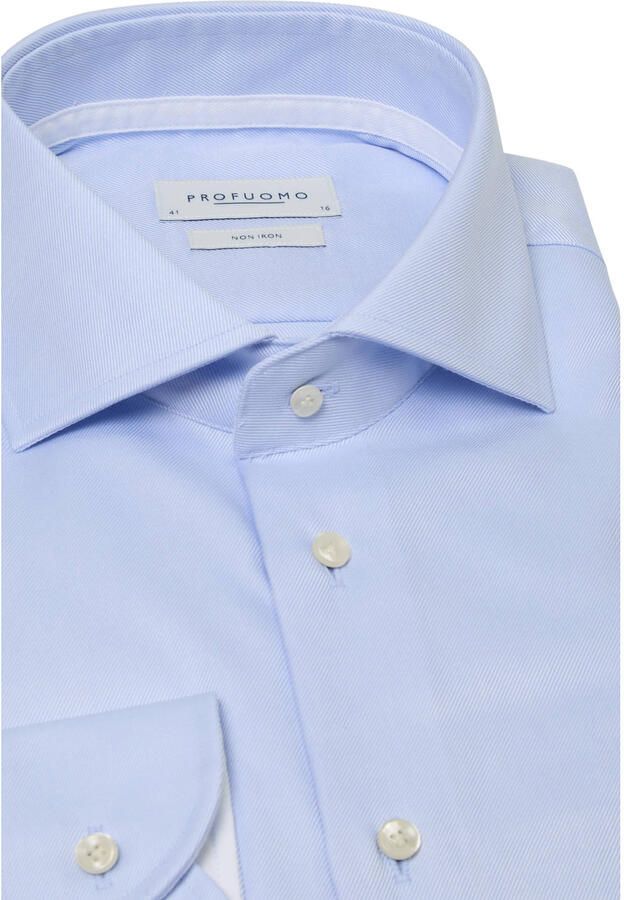 Profuomo Blauwe Overhemdjurk van Katoen Slim Fit Blue Heren